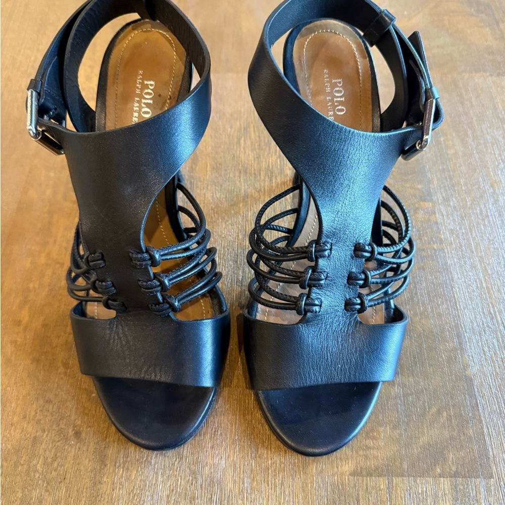 Ralph Lauren Black Strappy Women's Sandals